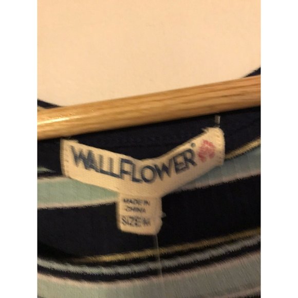 Wallflower Juniors Women's Blue Striped Long Sleeve Dress Size M New - Picture 3 of 7